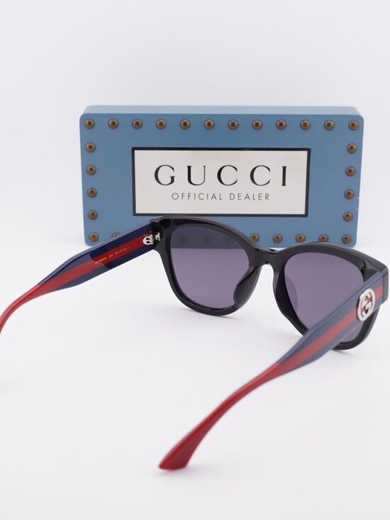 Gucci GG1866SK 004 Square Sunglasses – Black/Blue /Violet main image 8